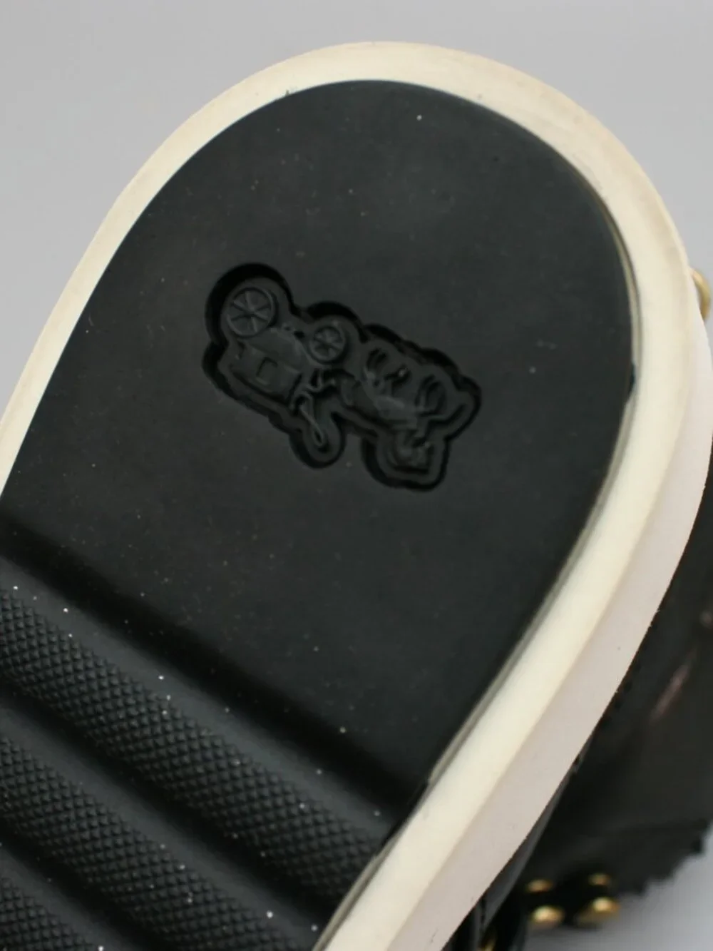 Coach Ladies 7.5 Urban Hiker Platform Black Leather Turn Lock Wedge Ankle Boots - Picture 11 of 12